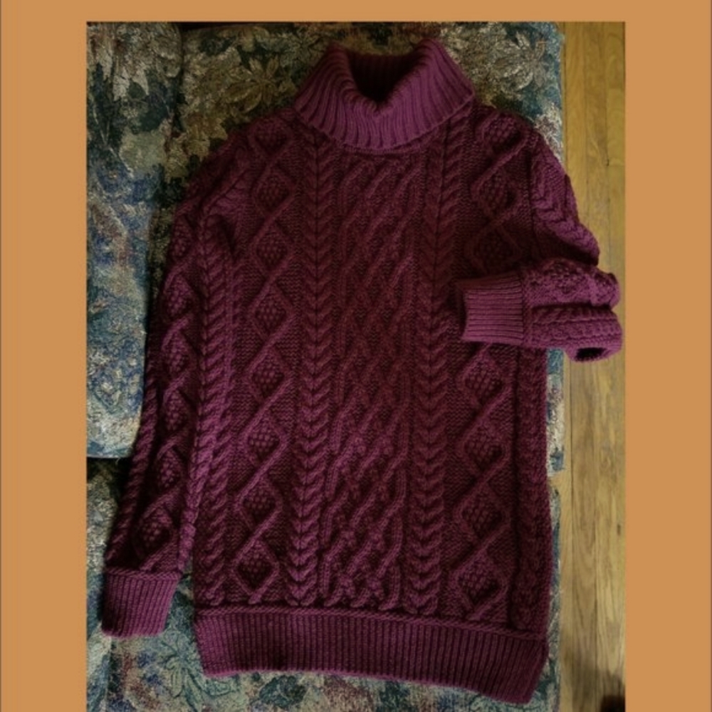 SOLD - COPY - Irish fisherman, Aran sweater S, XS, cable knit,  wool, Aran Mor - Picture 3 of 8